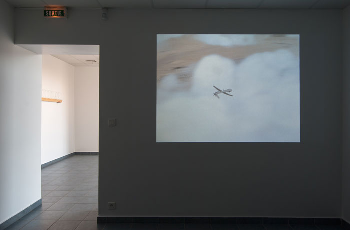 Voir poindre les antipodes, vue de l'exposition, Palmyre, vidéo image de synthèses, janvier 2019